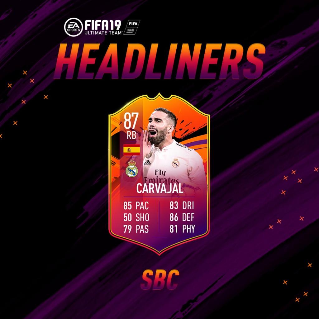 FIFA 19: SBC Dani Carvajal Headliner en Ultimate Team 