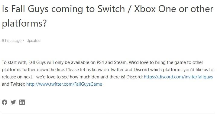 Fall Guys, Ultimate Knockout, port, xbox one, nintendo switch, devolver digital, juegos gratis, cross-play, crossplay, steam, PC, playstation plus, playstation 4, PS4, peru, mexico, colombia, argentina, chile