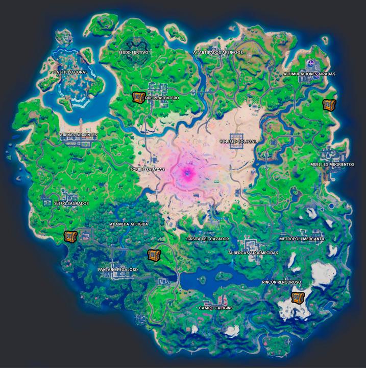 Fortnite, temporada 5, season 5, s5, resgistra cofres, puestos remotos, puestos avanzada, criomando, battle royale, latinoamerica, colombia, peru, mexico, argentina, ecuador, chile