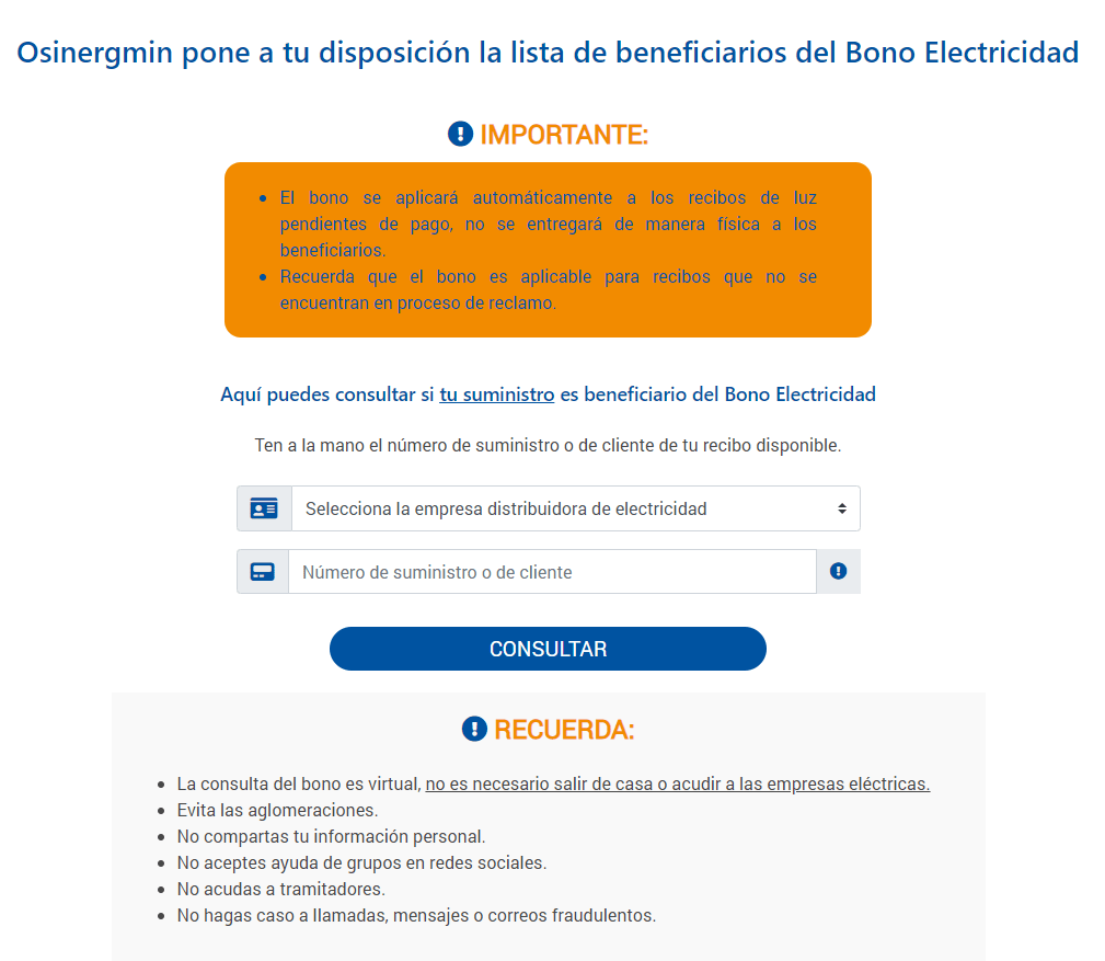 bono electricidad