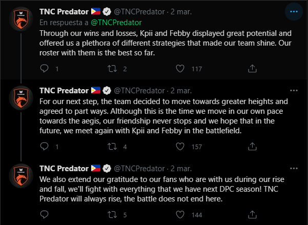 Post TNC Predator Twitter