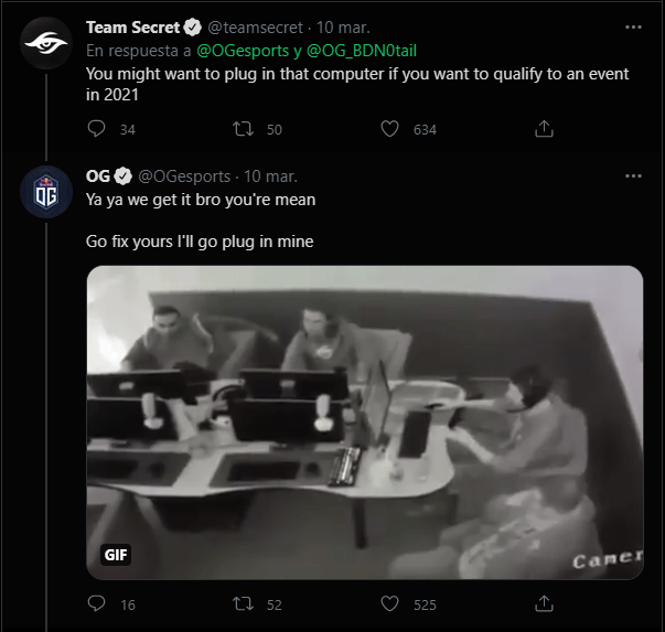 OG vs Team Secret - Parte 1 Twitter