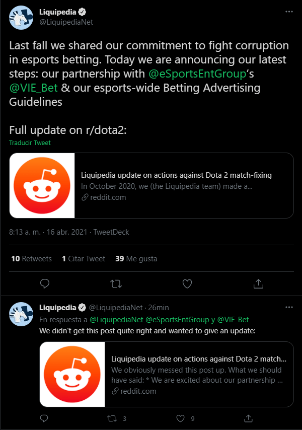 Liquipedia Comunicado