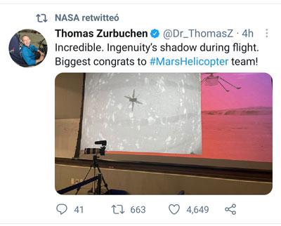 Ingenuity logra realizar su primer vuelo sobre Marte