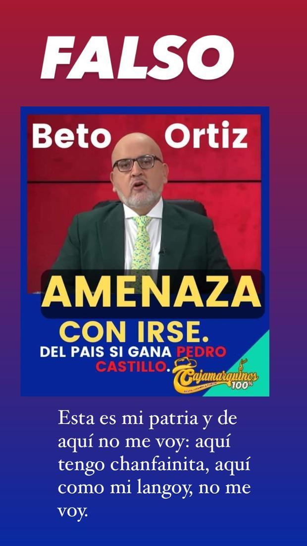 beto ortiz abandonara el pais