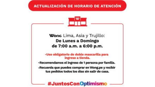 supermercados, Wong, día del trabajador, horario de atención
