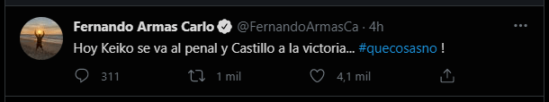 Fernando Armas tuit